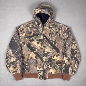 Vintage 90s Liberty Rugged Outdoor Mossy Oak Camo Hooded Jacket Youth XL 18-20